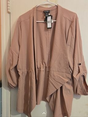 SOHO Blush Pink Open-Front Draped Jacket SIZE XLARGE